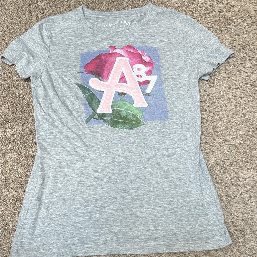 Aeropostale Gray Tee with Pink and Red Graphic